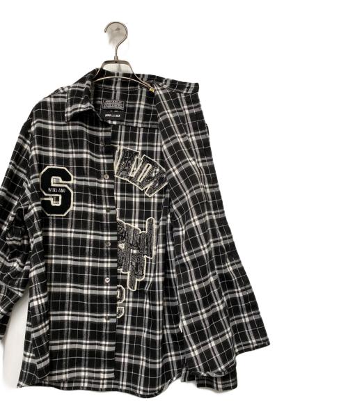 Hysteric Glamour（ヒステリックグラマー）Hysteric Glamour (ヒステリックグラマー) WIND AND SEA (ウィンダンシー) 長袖シャツ ホワイト×ブラック サイズ:Mの古着・服飾アイテム