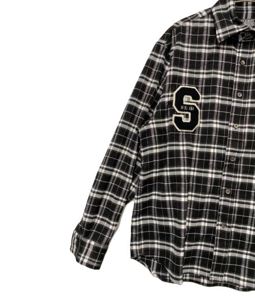 Hysteric Glamour（ヒステリックグラマー）Hysteric Glamour (ヒステリックグラマー) WIND AND SEA (ウィンダンシー) 長袖シャツ ホワイト×ブラック サイズ:Mの古着・服飾アイテム
