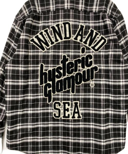 Hysteric Glamour（ヒステリックグラマー）Hysteric Glamour (ヒステリックグラマー) WIND AND SEA (ウィンダンシー) 長袖シャツ ホワイト×ブラック サイズ:Mの古着・服飾アイテム