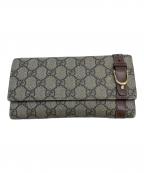 GUCCIグッチ）の古着「GUCCI　長財布」｜グレー×ブラウン