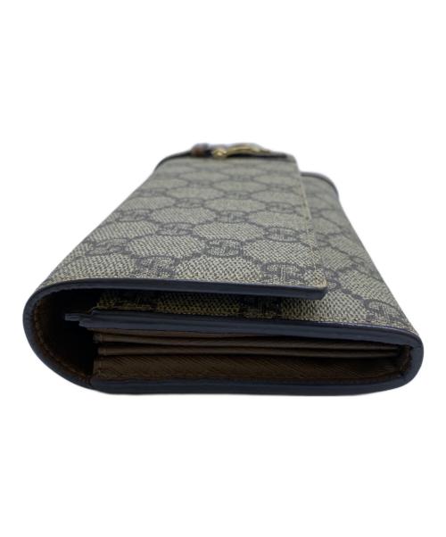 GUCCI（グッチ）GUCCI (グッチ) GUCCI　長財布 グレー×ブラウンの古着・服飾アイテム