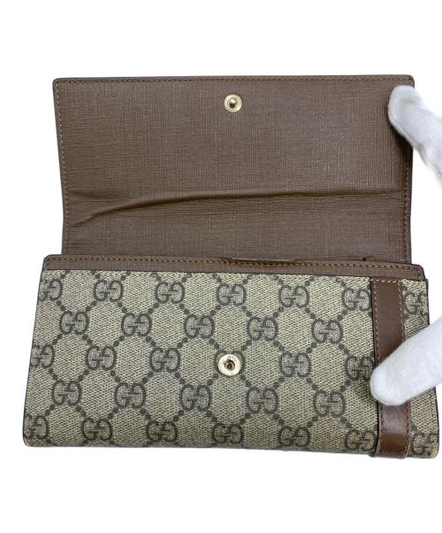 GUCCI（グッチ）GUCCI (グッチ) GUCCI　長財布 グレー×ブラウンの古着・服飾アイテム