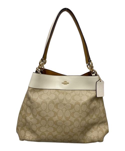 COACH（コーチ）COACH (コーチ) ハンドバッグ ベージュ×ホワイトの古着・服飾アイテム