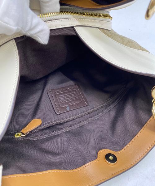 COACH（コーチ）COACH (コーチ) ハンドバッグ ベージュ×ホワイトの古着・服飾アイテム