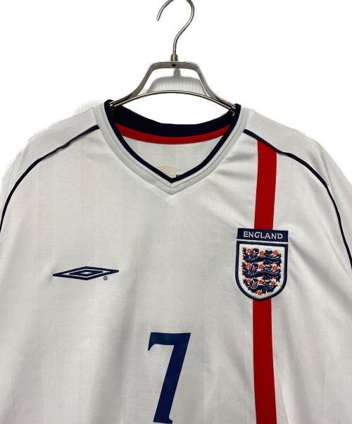 イングランド代表（イングランドダイヒョウ）イングランド代表 (イングランドダイヒョウ) UMBRO (アンブロ) サッカーユニフォーム ホワイト サイズ:XLの古着・服飾アイテム