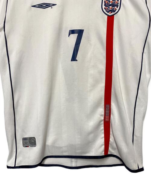 イングランド代表（イングランドダイヒョウ）イングランド代表 (イングランドダイヒョウ) UMBRO (アンブロ) サッカーユニフォーム ホワイト サイズ:XLの古着・服飾アイテム