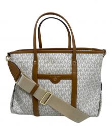 MICHAEL KORS（マイケルコース）の古着「2WAYバッグ」｜アイボリー×ブラウン