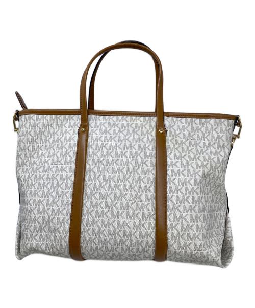 MICHAEL KORS（マイケルコース）MICHAEL KORS (マイケルコース) 2WAYバッグ アイボリー×ブラウンの古着・服飾アイテム