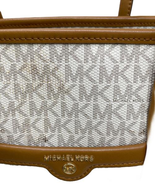 MICHAEL KORS（マイケルコース）MICHAEL KORS (マイケルコース) 2WAYバッグ アイボリー×ブラウンの古着・服飾アイテム