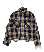 DANKE SCHONダンケ シェーン）の古着「長袖シャツ」｜ベージュ×ネイビー