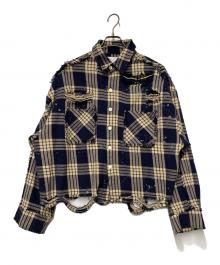DANKE SCHON（ダンケ シェーン）の古着「長袖シャツ」｜ベージュ×ネイビー