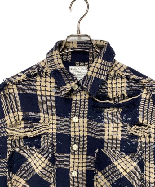 DANKE SCHON（ダンケ シェーン）Danke schon (ダンケ シェーン) 長袖シャツ ベージュ×ネイビー サイズ:Mの古着・服飾アイテム