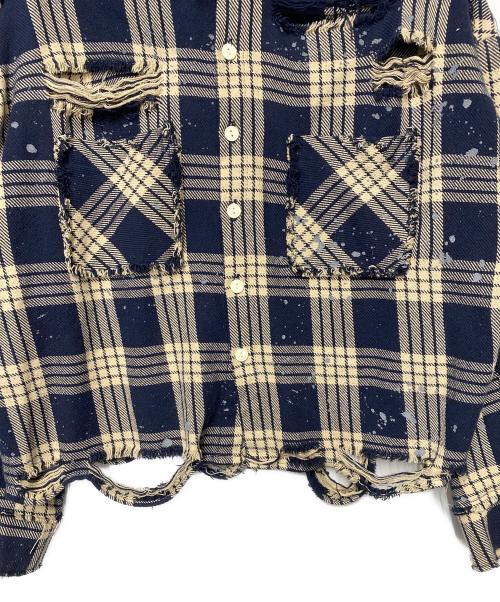DANKE SCHON（ダンケ シェーン）Danke schon (ダンケ シェーン) 長袖シャツ ベージュ×ネイビー サイズ:Mの古着・服飾アイテム