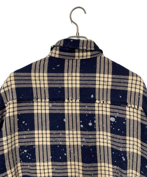 DANKE SCHON（ダンケ シェーン）Danke schon (ダンケ シェーン) 長袖シャツ ベージュ×ネイビー サイズ:Mの古着・服飾アイテム