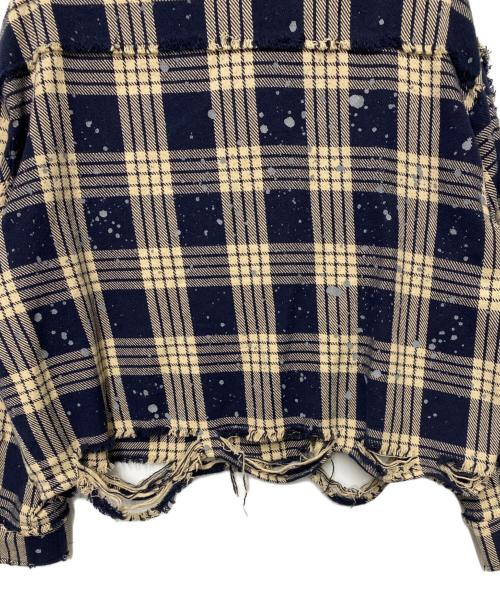 DANKE SCHON（ダンケ シェーン）Danke schon (ダンケ シェーン) 長袖シャツ ベージュ×ネイビー サイズ:Mの古着・服飾アイテム