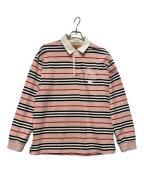 SUPREME×BURBERRYシュプリーム×バーバリー）の古着「ラガーシャツ」｜ピンク×ホワイト