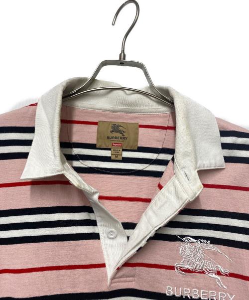 SUPREME（シュプリーム）Supreme (シュプリーム) BURBERRY (バーバリー) ラガーシャツ ピンク×ホワイト サイズ:Mの古着・服飾アイテム