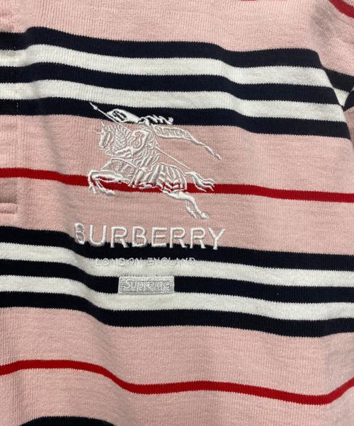 SUPREME（シュプリーム）Supreme (シュプリーム) BURBERRY (バーバリー) ラガーシャツ ピンク×ホワイト サイズ:Mの古着・服飾アイテム