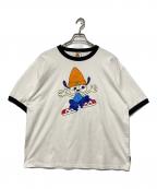 PARAPPATHERAPPERパラッパラッパー）の古着「リンガーTシャツ」｜ホワイト×ブラック