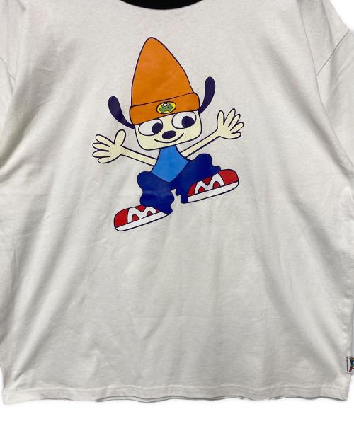 PARAPPATHERAPPER（パラッパラッパー）parappatherapper (パラッパラッパー) リンガーTシャツ ホワイト×ブラック サイズ:不明の古着・服飾アイテム