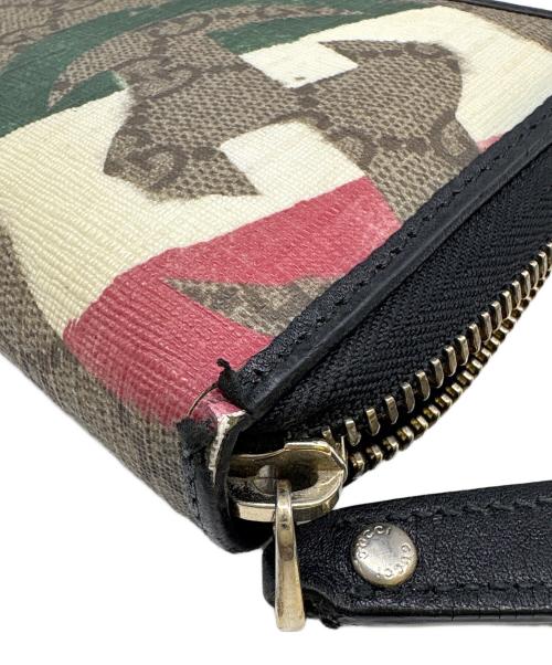 GUCCI（グッチ）GUCCI (グッチ) ラウンドファスナー財布 ブラウンの古着・服飾アイテム