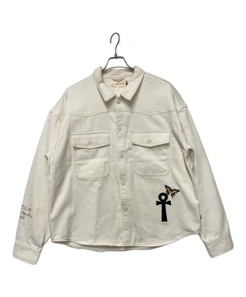 HONOR THE GIFT（オナーザギフト）HONOR THE GIFT (オナーザギフト) シャツジャケット ホワイト サイズ:Lの古着・服飾アイテム
