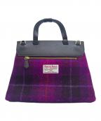 Harris Tweed×Samantha Thavasaハリスツイード×サマンサタバサ）の古着「ハンドバッグ」｜パープル×グレー