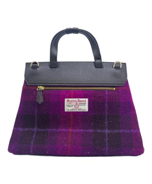 Harris Tweed（ハリスツイード）Harris Tweed (ハリスツイード) Samantha Thavasa (サマンサタバサ) ハンドバッグ パープル×グレーの古着・服飾アイテム
