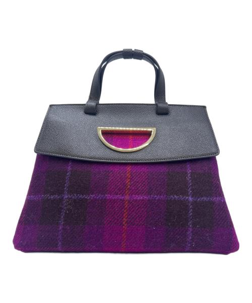 Harris Tweed（ハリスツイード）Harris Tweed (ハリスツイード) Samantha Thavasa (サマンサタバサ) ハンドバッグ パープル×グレーの古着・服飾アイテム