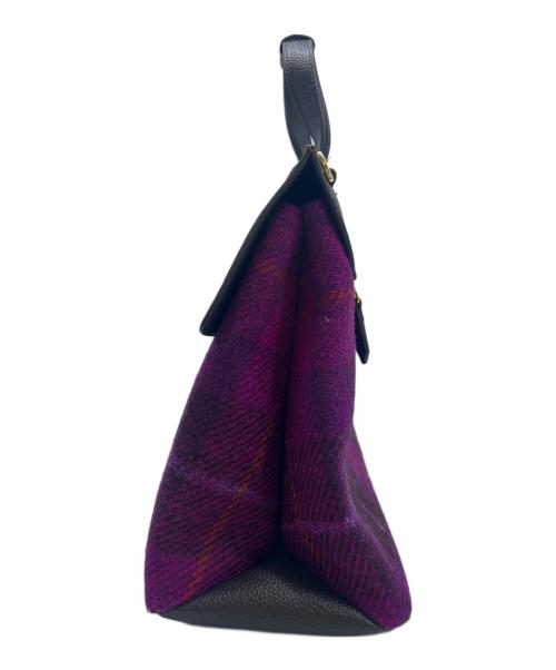 Harris Tweed（ハリスツイード）Harris Tweed (ハリスツイード) Samantha Thavasa (サマンサタバサ) ハンドバッグ パープル×グレーの古着・服飾アイテム