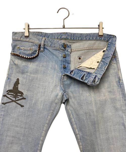 Hysteric Glamour（ヒステリックグラマー）Hysteric Glamour (ヒステリックグラマー) スタッズデニムパンツ ブルー サイズ:34の古着・服飾アイテム
