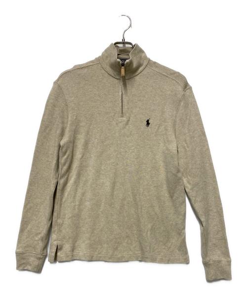 POLO RALPH LAUREN（ポロ・ラルフローレン）POLO RALPH LAUREN (ポロ・ラルフローレン) ハーフジップスウェット ベージュ サイズ:Ｍの古着・服飾アイテム