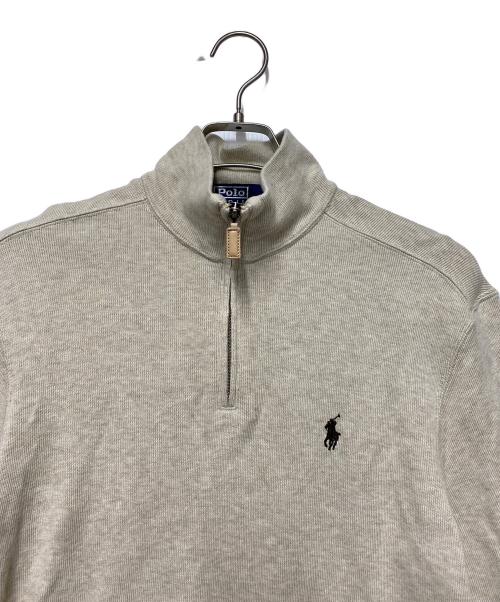 POLO RALPH LAUREN（ポロ・ラルフローレン）POLO RALPH LAUREN (ポロ・ラルフローレン) ハーフジップスウェット ベージュ サイズ:Ｍの古着・服飾アイテム