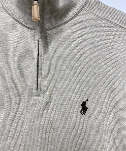 POLO RALPH LAUREN（ポロ・ラルフローレン）POLO RALPH LAUREN (ポロ・ラルフローレン) ハーフジップスウェット ベージュ サイズ:Ｍの古着・服飾アイテム