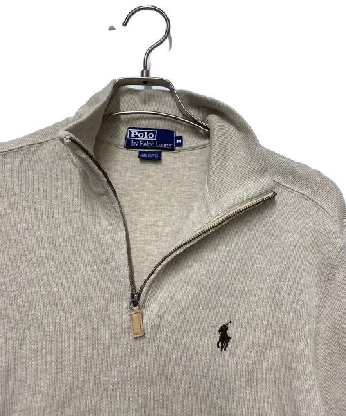 POLO RALPH LAUREN（ポロ・ラルフローレン）POLO RALPH LAUREN (ポロ・ラルフローレン) ハーフジップスウェット ベージュ サイズ:Ｍの古着・服飾アイテム