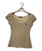BURBERRY BLUE LABELバーバリー ブルー レーベル）の古着「BURBERRY BLUE LABEL　半袖カットソー」｜ベージュ