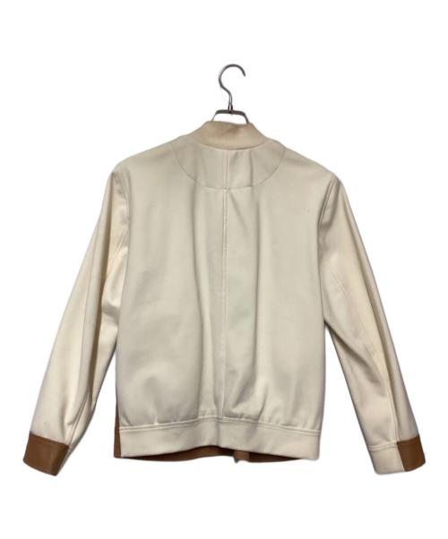 EMMETI（エンメティ）EMMETI (エンメティ) DESIGNWORKS (デザインワークス) コンビブルゾン ブラウン×ベージュ サイズ:48の古着・服飾アイテム