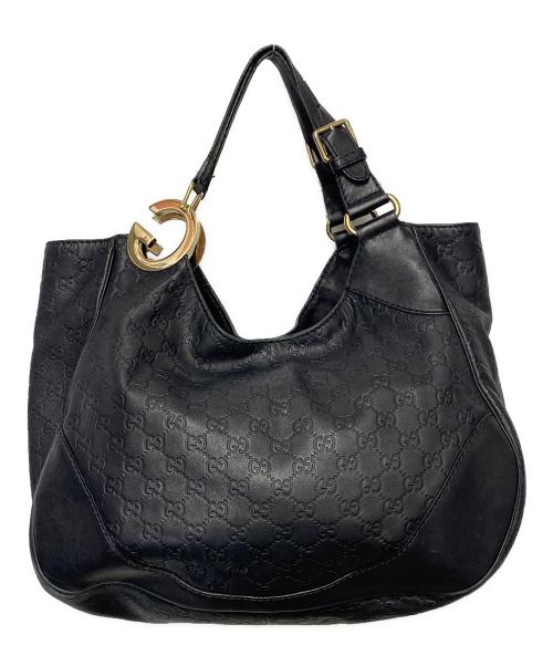 GUCCI（グッチ）GUCCI (グッチ) GUCCI　グッチシマ　トートバッグ ブラックの古着・服飾アイテム