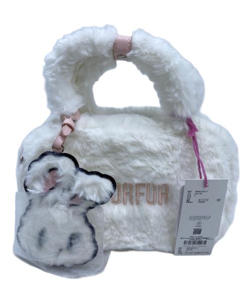 furfur（ファーファー）furfur (ファーファー) エコファー スクエア ボストンバッグ ホワイト 未使用品の古着・服飾アイテム