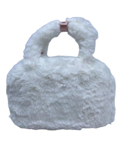 furfur（ファーファー）furfur (ファーファー) エコファー スクエア ボストンバッグ ホワイト 未使用品の古着・服飾アイテム