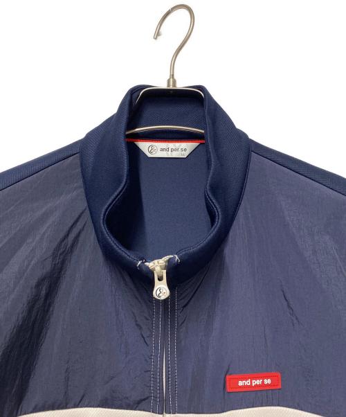 and per se（アンパスィ）and per se (アンパスィ) ゴルフウェア(トップス) グレー×ネイビー サイズ:XLの古着・服飾アイテム