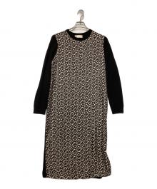 TORY BURCH（トリーバーチ）の古着「長袖ワンピース」｜ホワイト×ブラック
