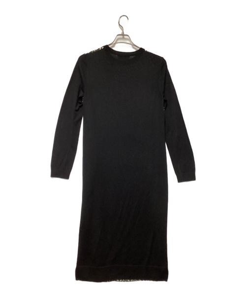 TORY BURCH（トリーバーチ）TORY BURCH (トリーバーチ) 長袖ワンピース ホワイト×ブラック サイズ:Sの古着・服飾アイテム