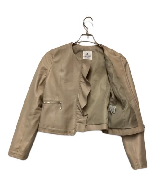 LANVIN en Bleu（ランバンオンブルー）LANVIN en Bleu (ランバンオンブルー) ノーカラージャケット ライトピンク サイズ:38の古着・服飾アイテム