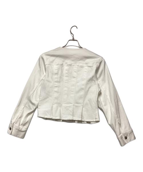 ANAYI（アナイ）ANAYI (アナイ) ストレッチデニムノーカラー デニムジャケット ホワイト サイズ:36の古着・服飾アイテム