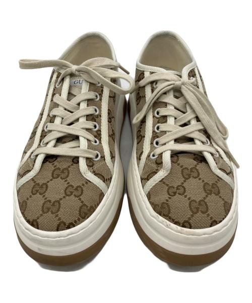 GUCCI（グッチ）GUCCI (グッチ) ローカットスニーカー ベージュ×ホワイト サイズ:SIZE 6の古着・服飾アイテム
