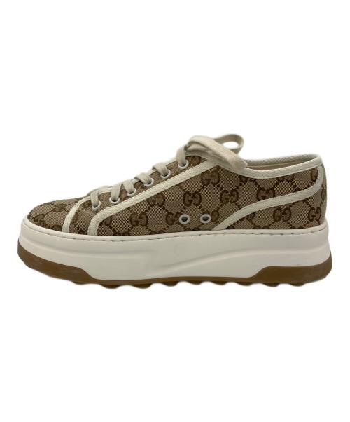GUCCI（グッチ）GUCCI (グッチ) ローカットスニーカー ベージュ×ホワイト サイズ:SIZE 6の古着・服飾アイテム