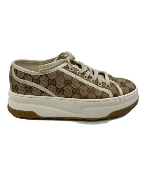 GUCCI（グッチ）GUCCI (グッチ) ローカットスニーカー ベージュ×ホワイト サイズ:SIZE 6の古着・服飾アイテム