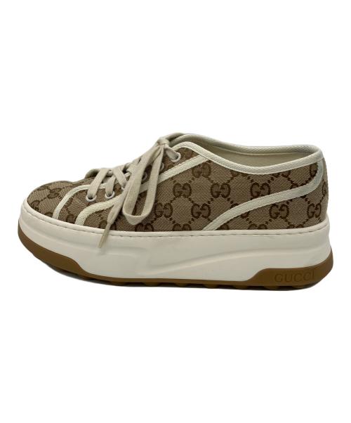 GUCCI（グッチ）GUCCI (グッチ) ローカットスニーカー ベージュ×ホワイト サイズ:SIZE 6の古着・服飾アイテム