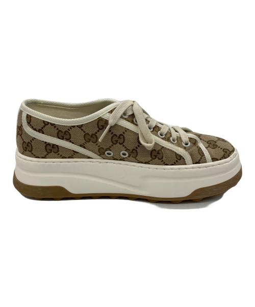 GUCCI（グッチ）GUCCI (グッチ) ローカットスニーカー ベージュ×ホワイト サイズ:SIZE 6の古着・服飾アイテム